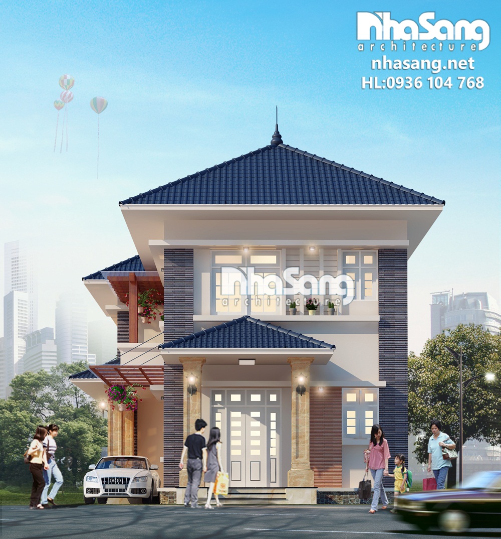 mẫu nhà vườn 2 tầng đẹp